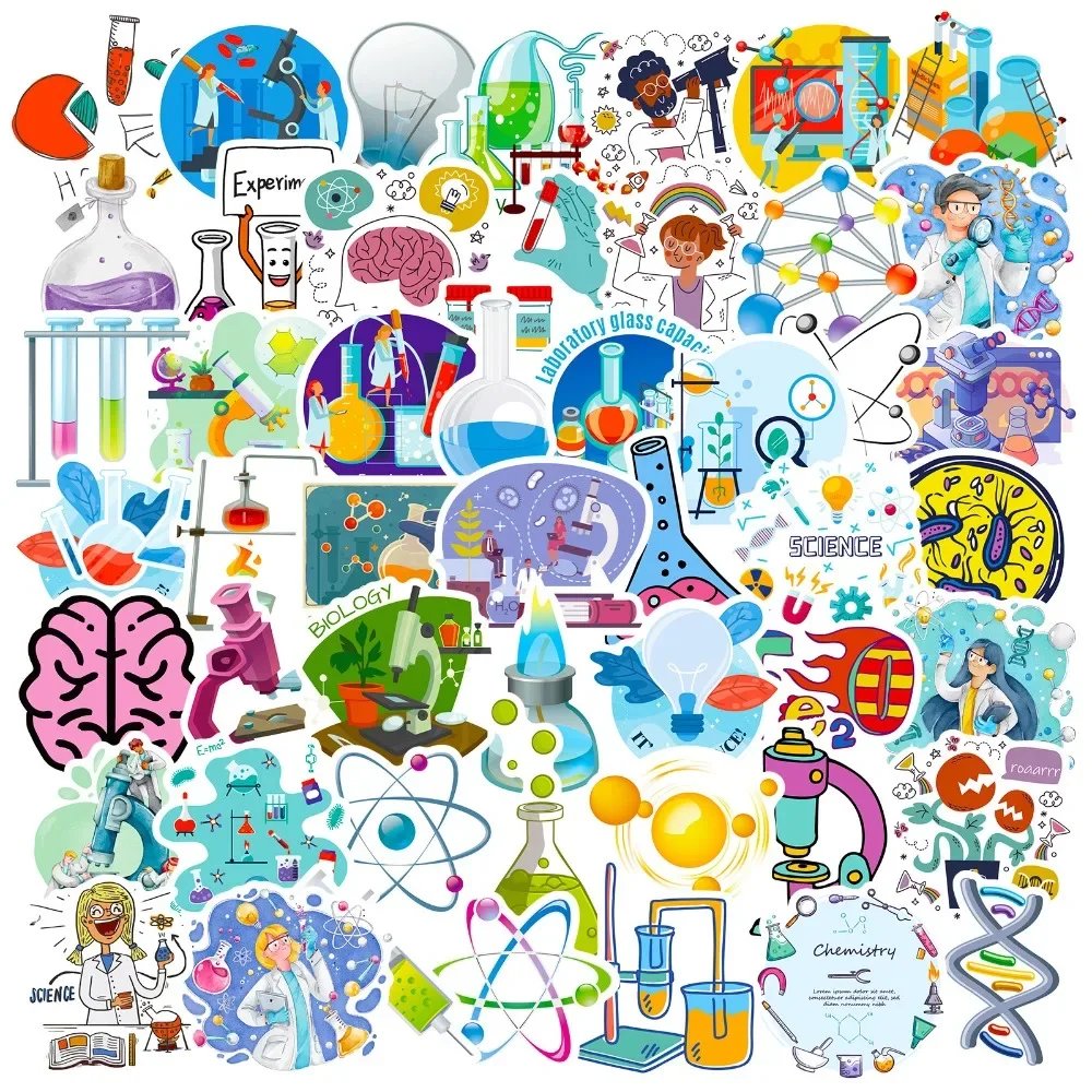 Vintage Fashion Art - 50PCS Cartoon Science Lab Sticker Aesthetic