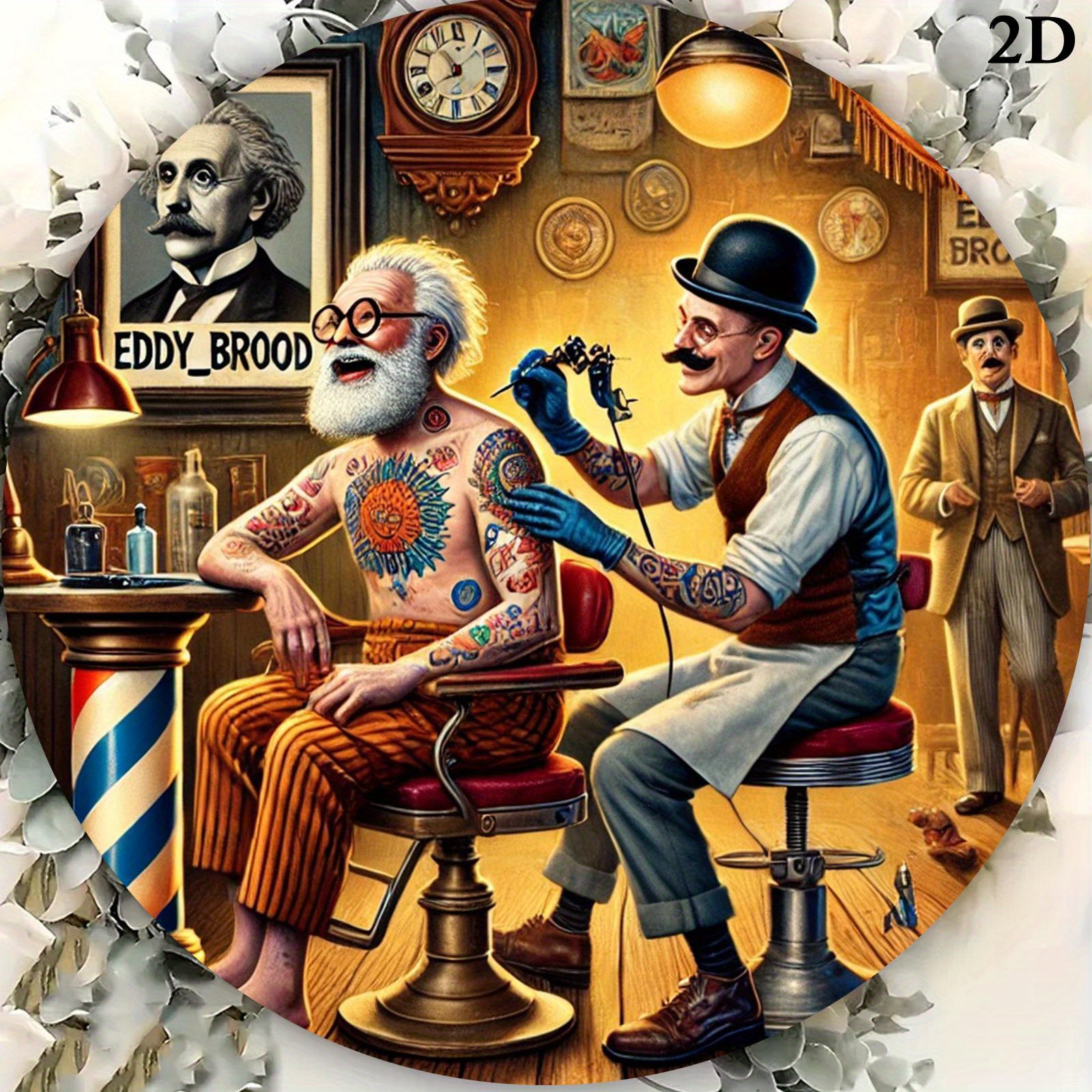 Vintage Fashion Illustrations - Vintage Tattoo Barber Shop Illustration 2D