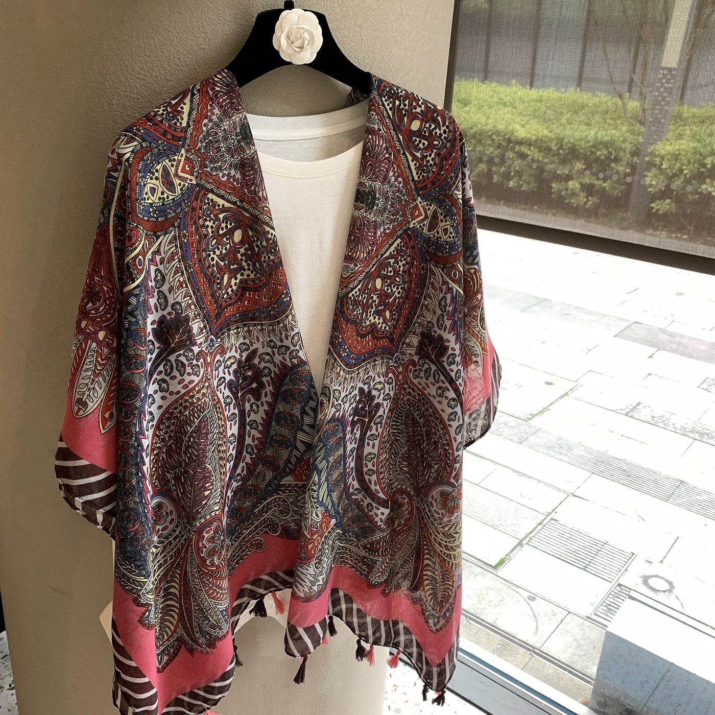 Vintage Fashion Hijab - Bohemia Vintage Floral Tassel Cotton Viscose