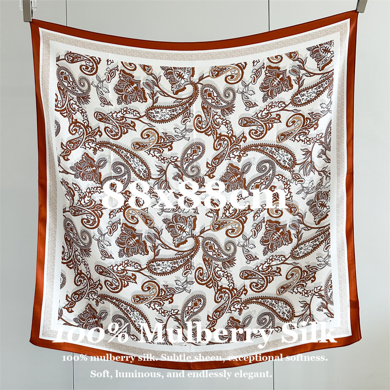 Vintage Fashion Hijab - Luxury 100% Real Silk Scarf 88cm