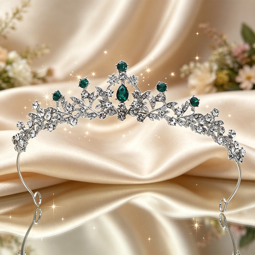 Vintage Fashion Queen - Silver Floral Vine Bridal Tiara Sparkling