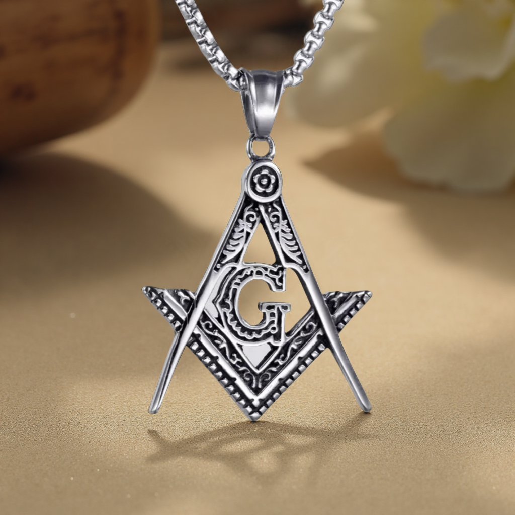 Vintage Fashion Stuff - New Ag Freemasonry Pendant Necklace Men's