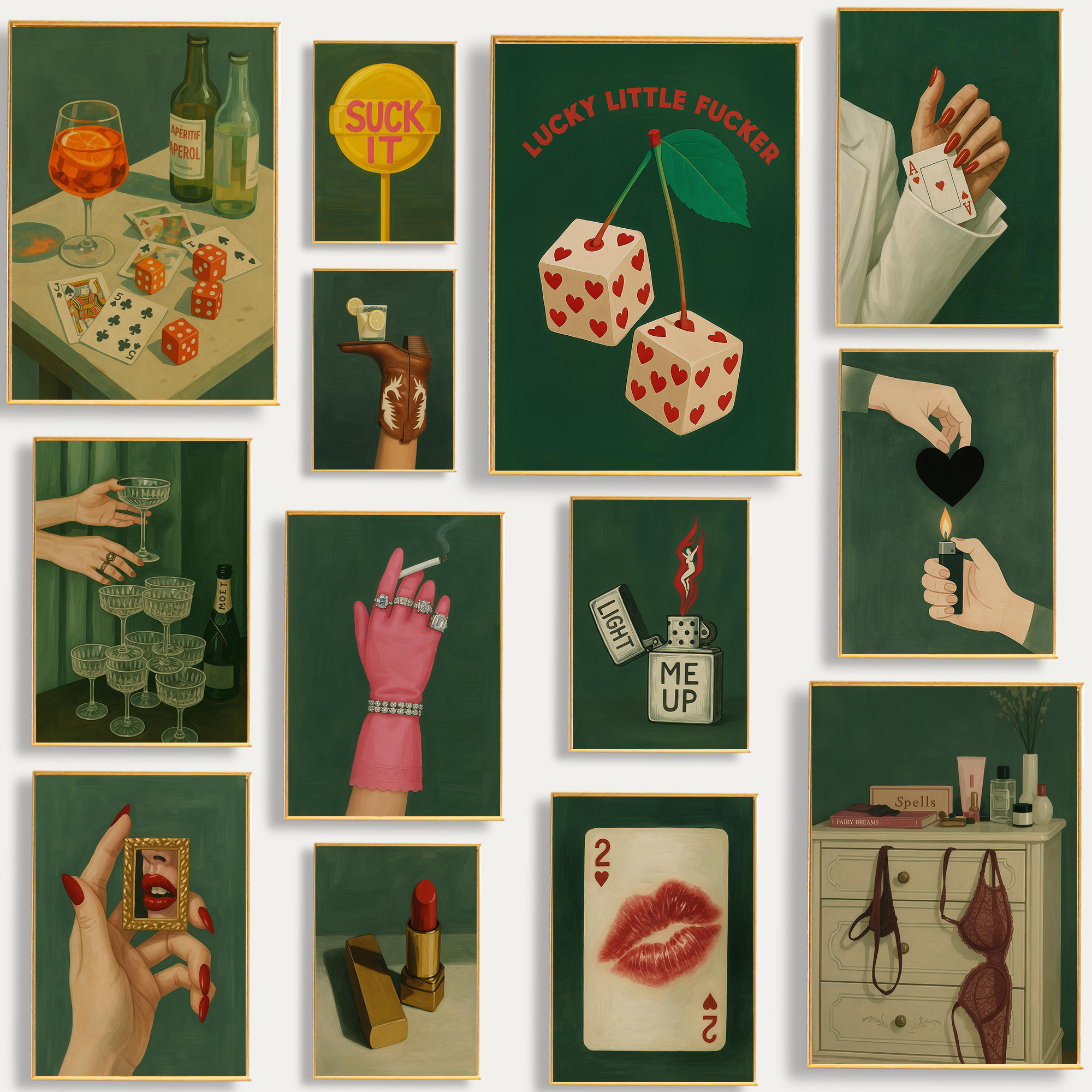 Vintage Fashion Illustrations - 1pc Frameless Retro Style Minimalist Luxury