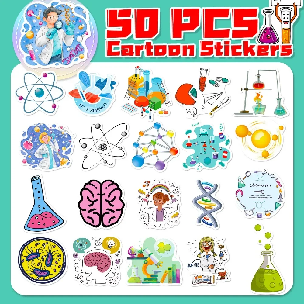 50PCS Cartoon Science Lab Stic - Vintage Fashion Art review and price