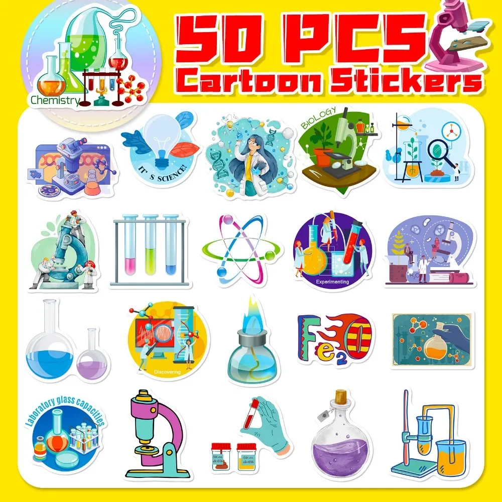 50PCS Cartoon Science Lab Stic - Vintage Fashion Art review and price