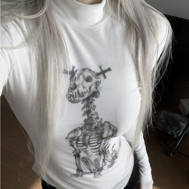 Skull Gothic slim Turtleneck s - Turtleneck Knit 90S review and price