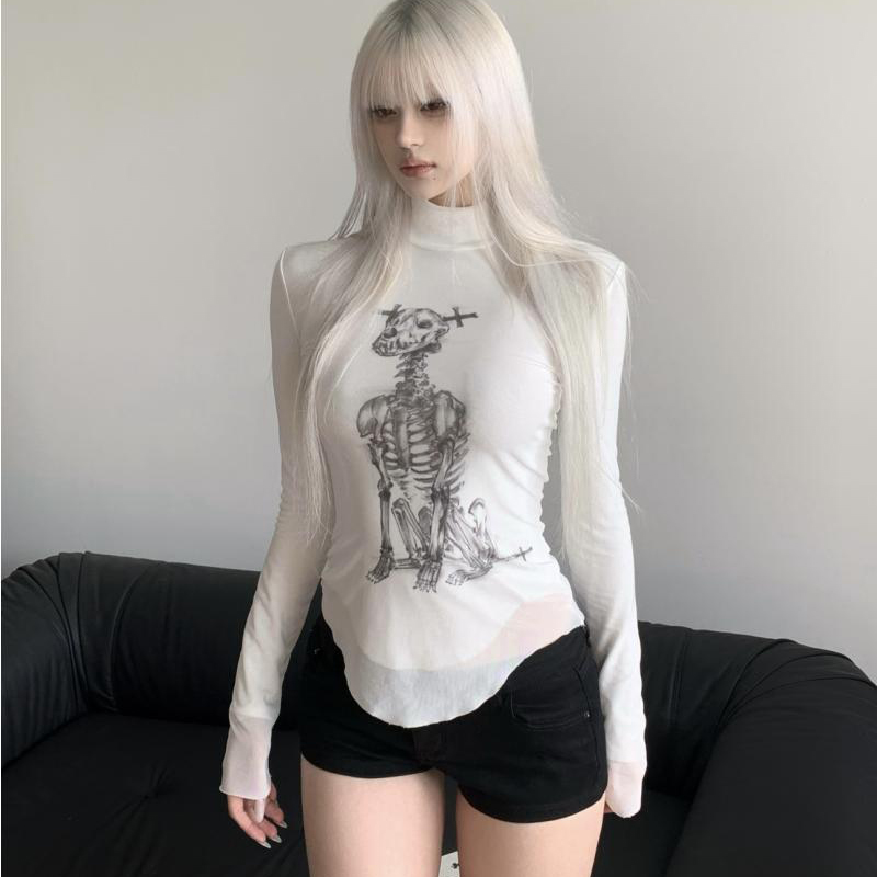Skull Gothic slim Turtleneck s - Turtleneck Knit 90S review and price
