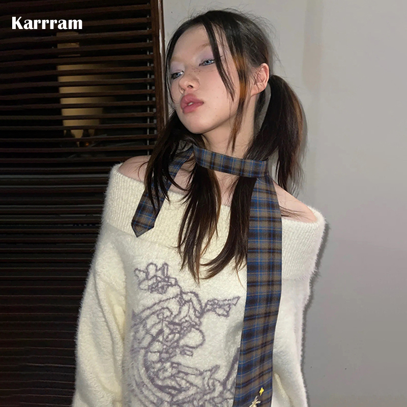 Karrram Japanese Y2k Embroider - Turtleneck Knit 90S review and price