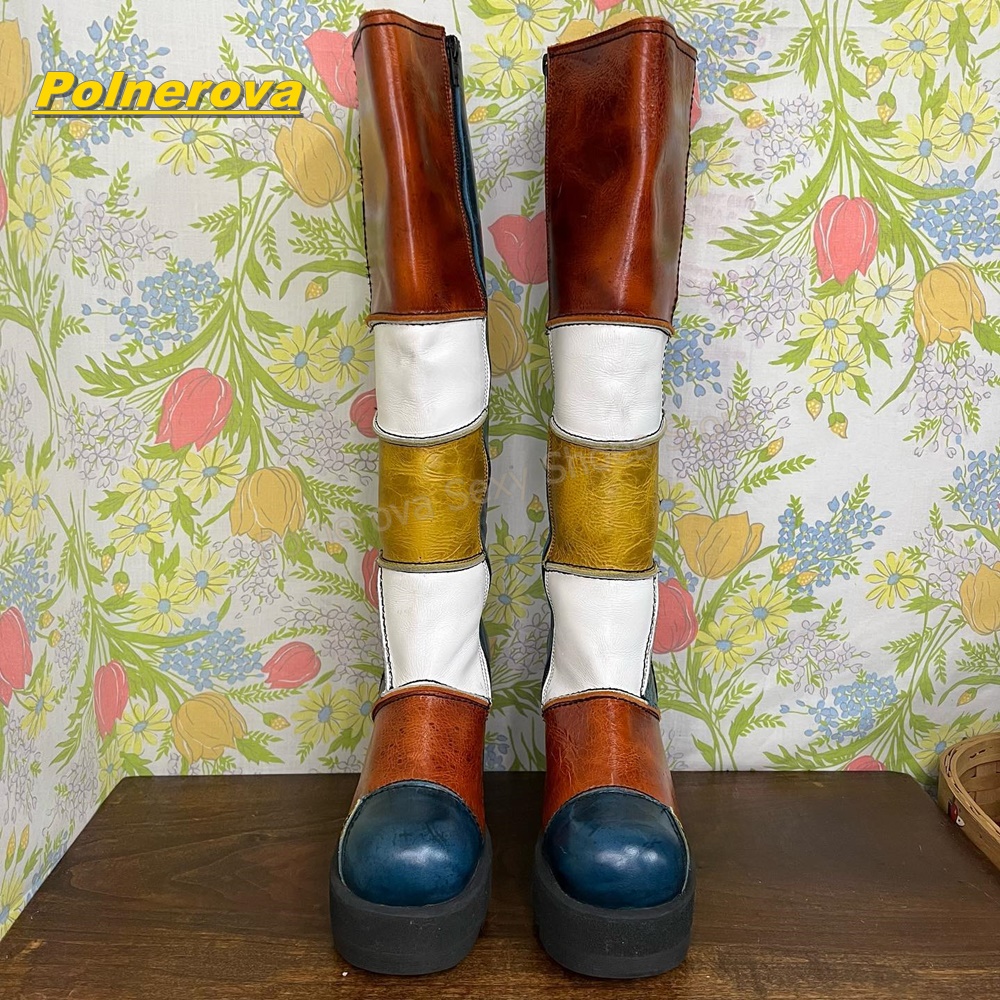 Women Retro Patchwork Leather  - Vintage Fashion Streetwear review and price