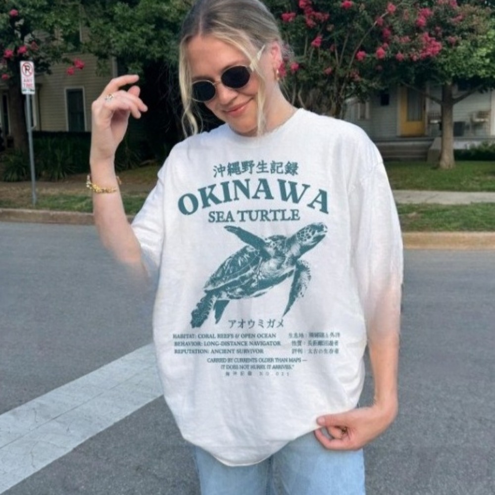 Okinawa Sea Turtle Shirt Japan - Turtleneck Knit 90S review and price