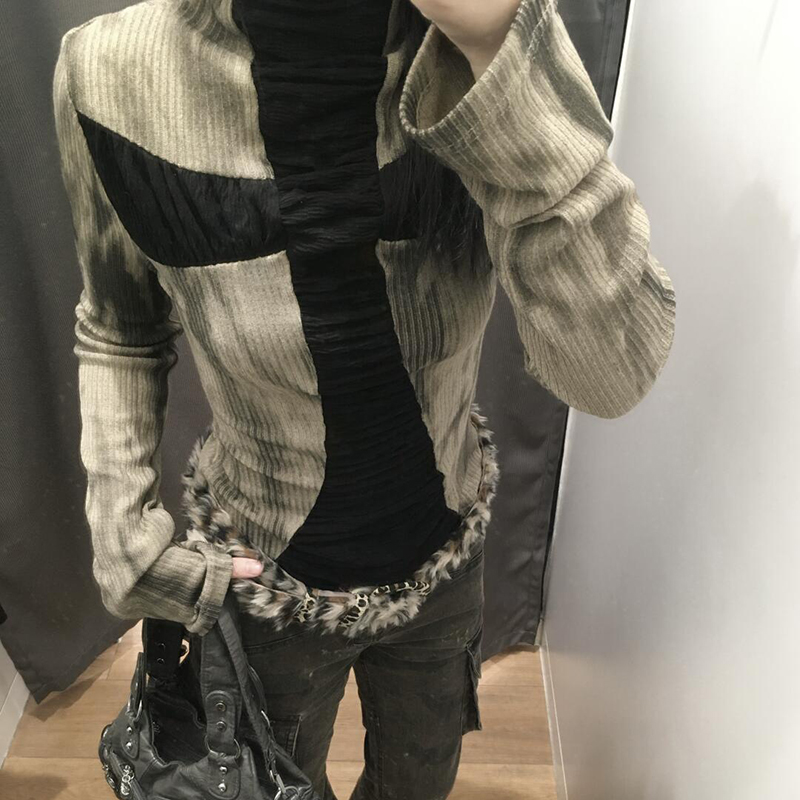 Goth Cross Subculture slim top - Turtleneck Knit 90S review and price
