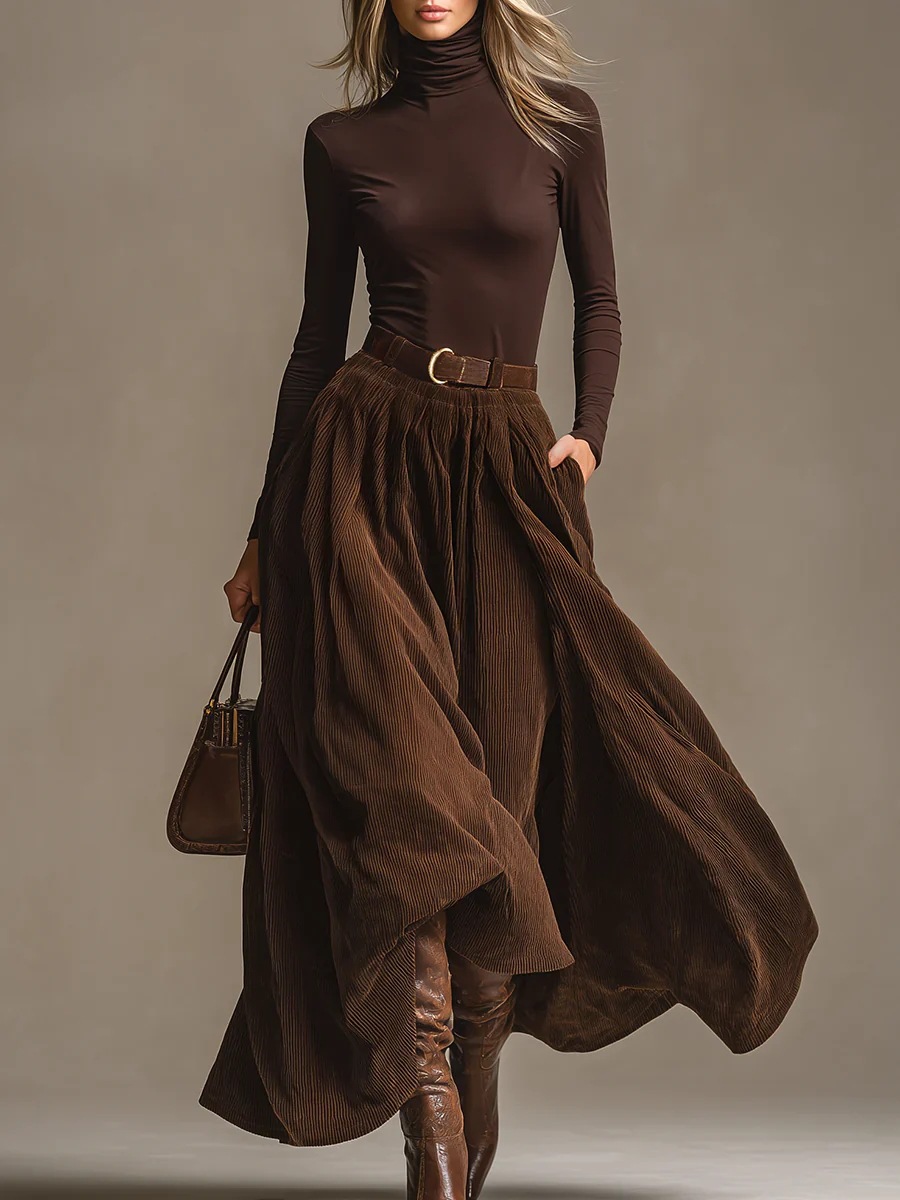 Retro Long Sleeve Corduroy Lon - Vintage Fashion Retro Outfit review and price
