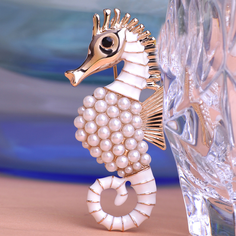 Sea Horse Brooches Wedding Bro - Vintage Fashion Hijab review and price