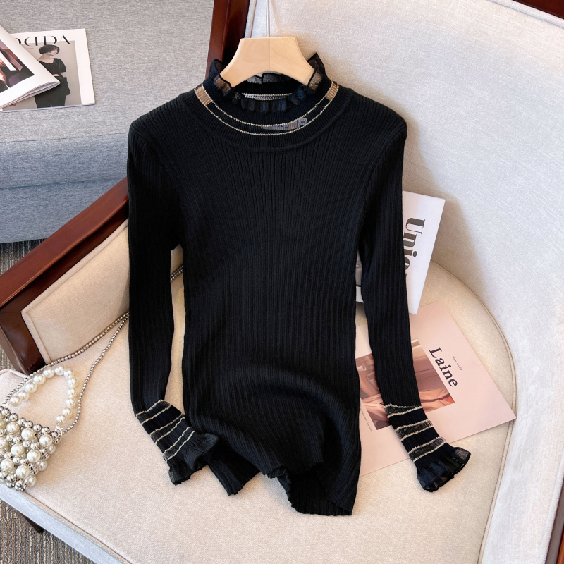 Black Warm 3 Piece Sets Womens - Turtleneck Knit 90S review and price