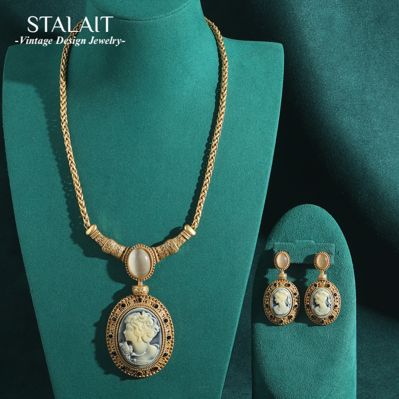 Vintage Cameo Jewelry Sets Nat - Vintage Fashion Retro Outfit review and price