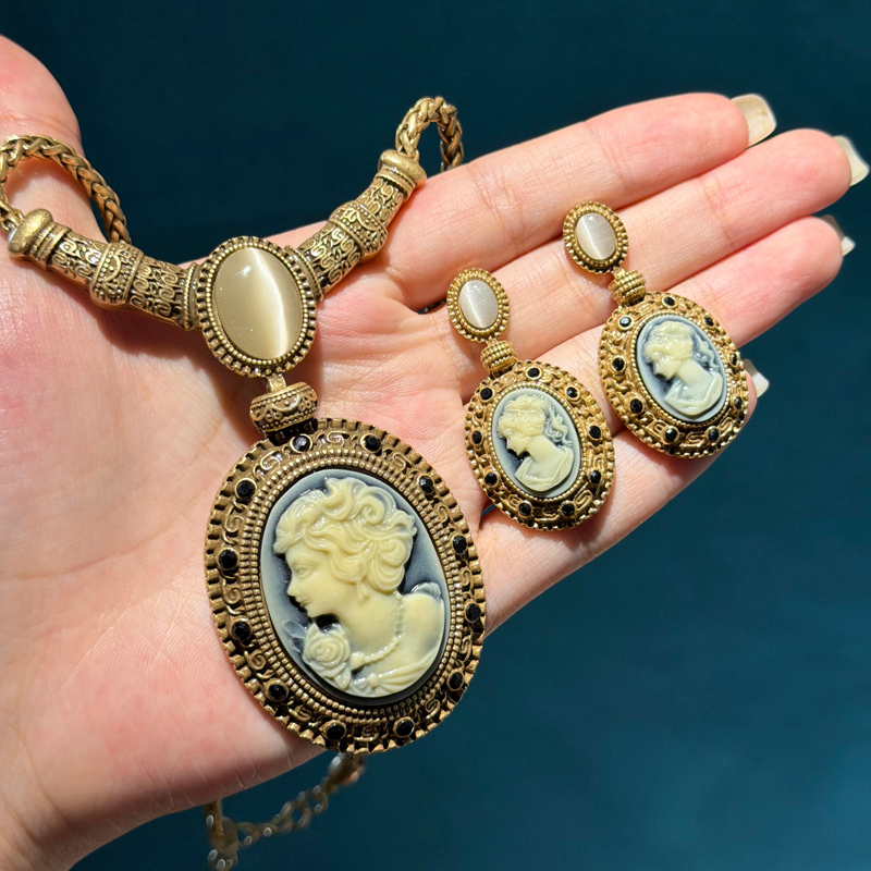 Vintage Cameo Jewelry Sets Nat - Vintage Fashion Retro Outfit review and price
