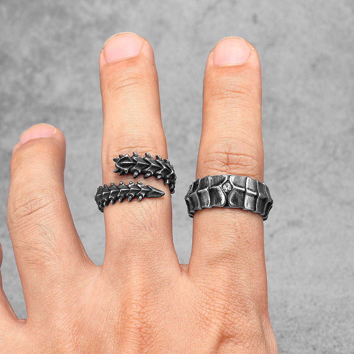 Eivil Dragon Spine Men Rings S - Vintage Fashion Stuff review and price
