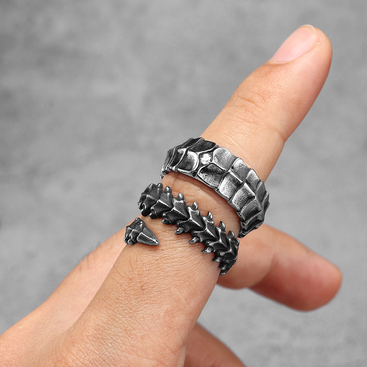 Eivil Dragon Spine Men Rings S - Vintage Fashion Stuff review and price
