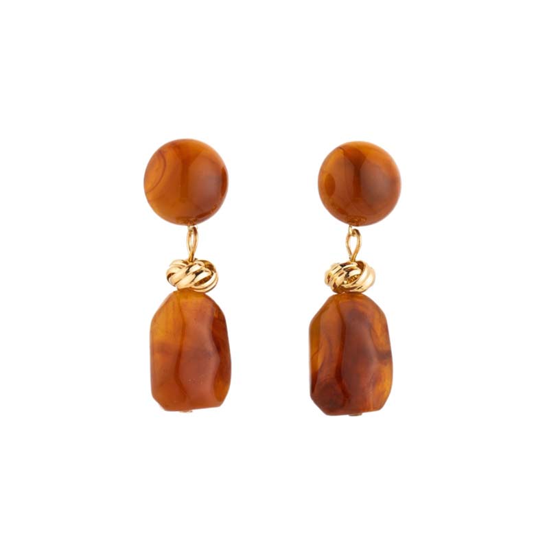Vintage Warm Brown Amber Resin - Vintage Fashion Retro Outfit review and price