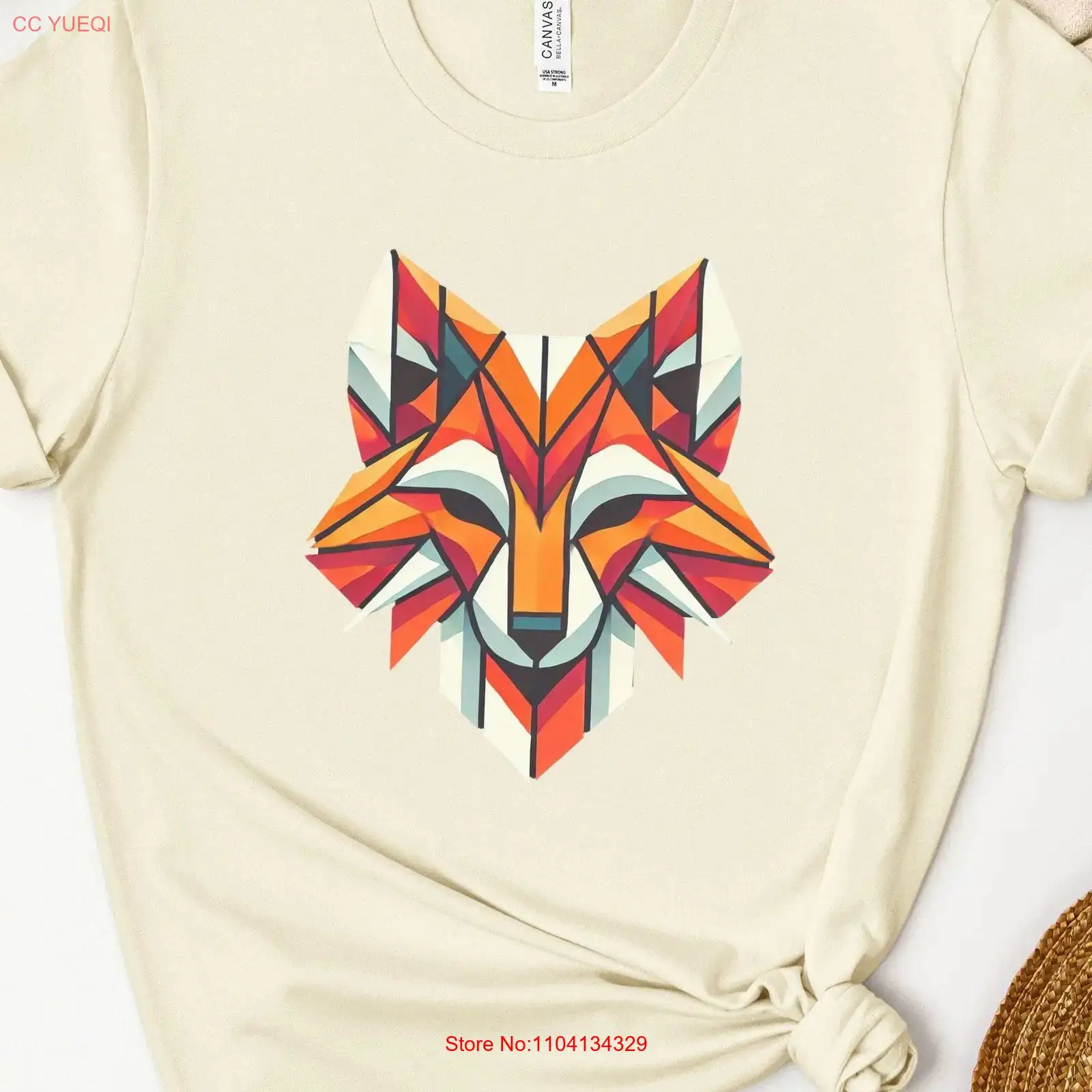 Geometric Unique Art Fox T Shi - Vintage Fashion Art review and price