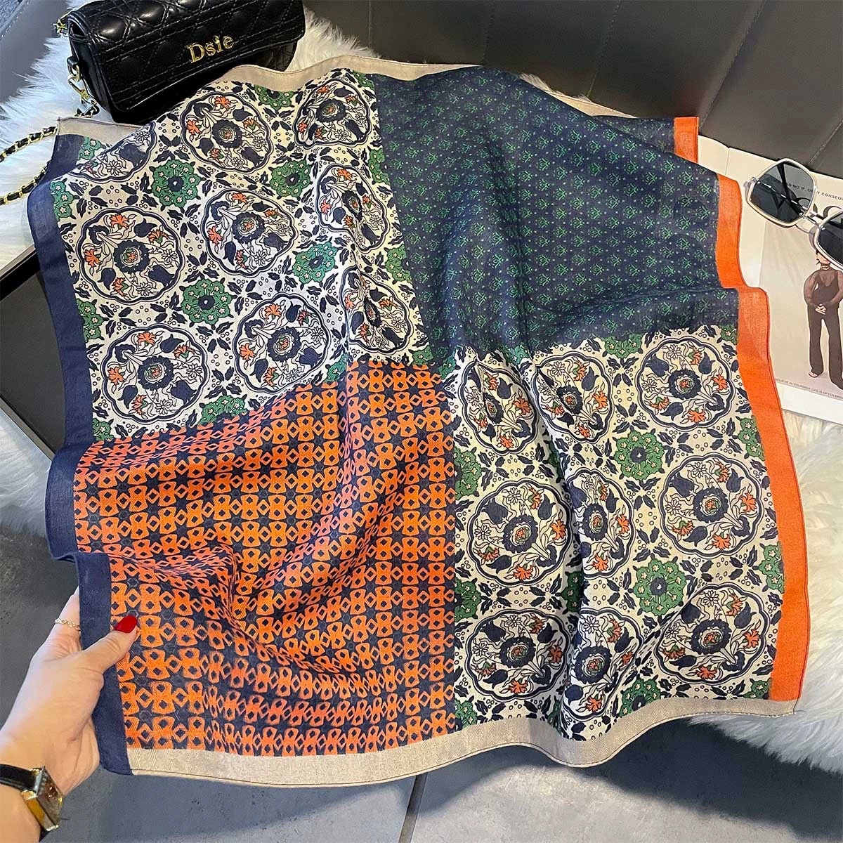68cm Small Square Feminine Sca - Vintage Fashion Hijab review and price