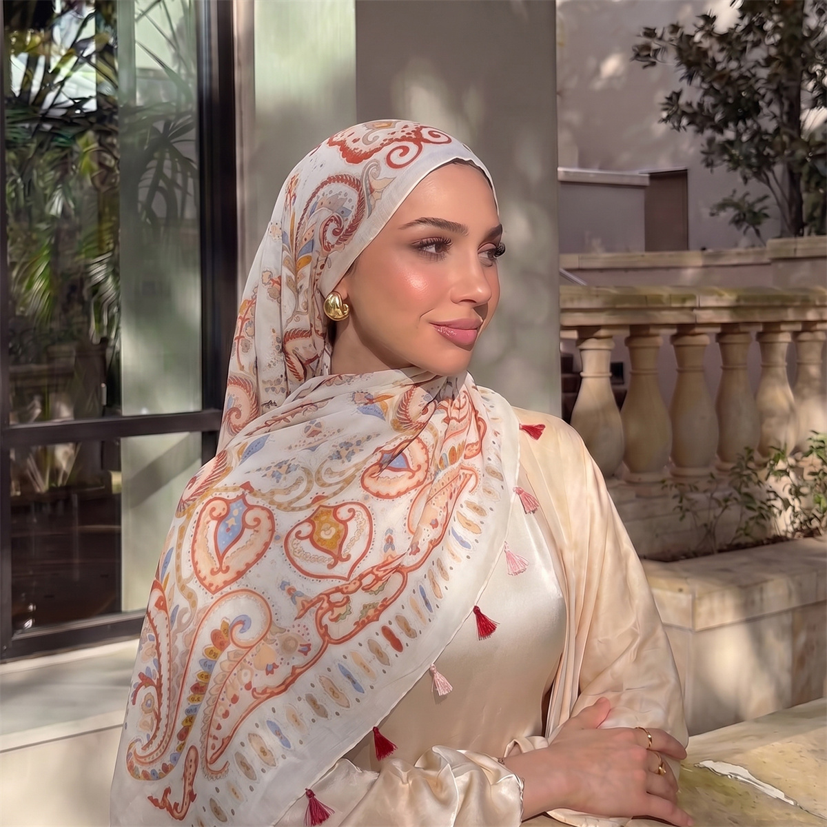 Vintage Paisley Print Tassel H - Vintage Fashion Hijab review and price