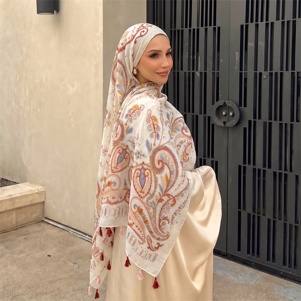 Vintage Paisley Print Tassel H - Vintage Fashion Hijab review and price