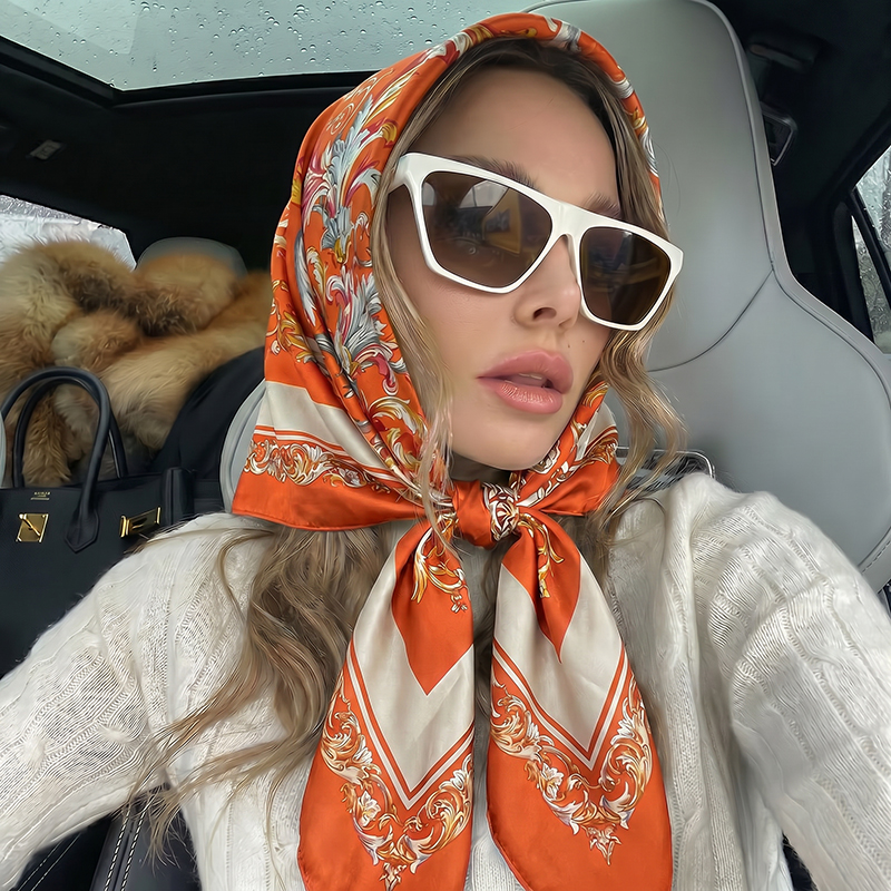 Vintage Satin Square Scarf Eur - Vintage Fashion Hijab review and price