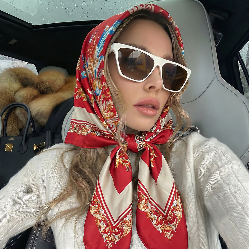 Vintage Satin Square Scarf Eur - Vintage Fashion Hijab review and price