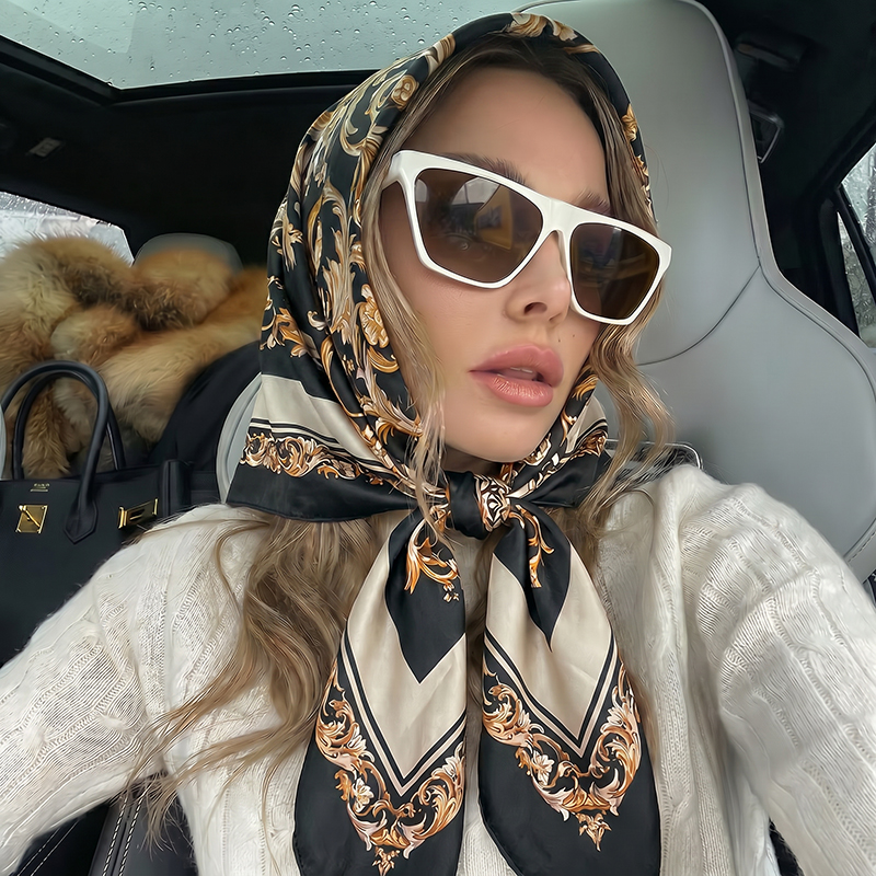 Vintage Satin Square Scarf Eur - Vintage Fashion Hijab review and price
