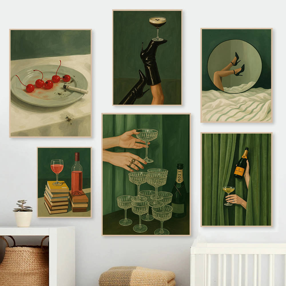 1pc Frameless Retro Style Mini - Vintage Fashion Illustrations review and price
