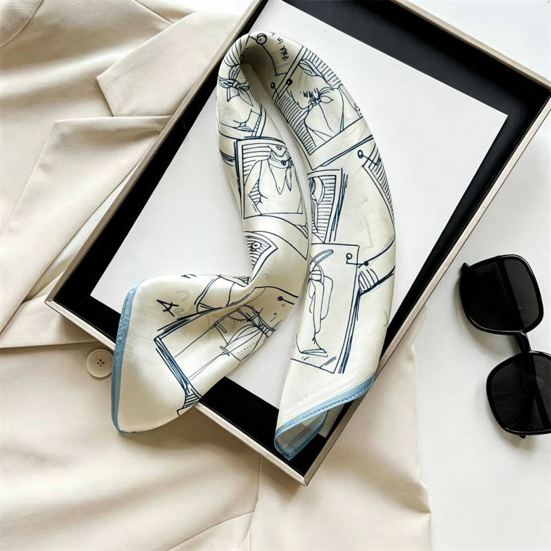 Vintage Sketch Print Satin Sma - Vintage Fashion Art review and price