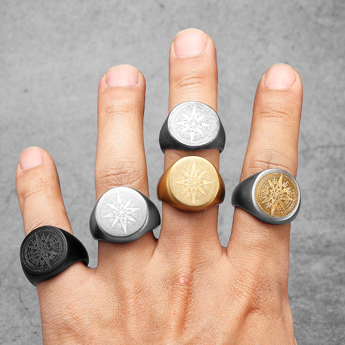 Simple Compass Men Rings Stain - Vintage Fashion Stuff review and price