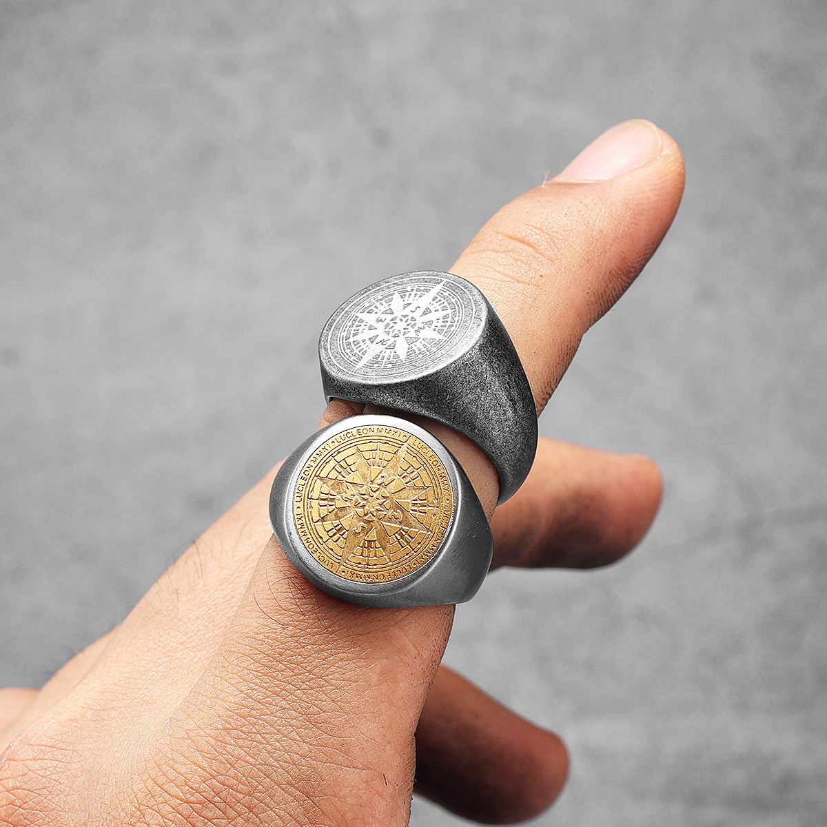 Simple Compass Men Rings Stain - Vintage Fashion Stuff review and price