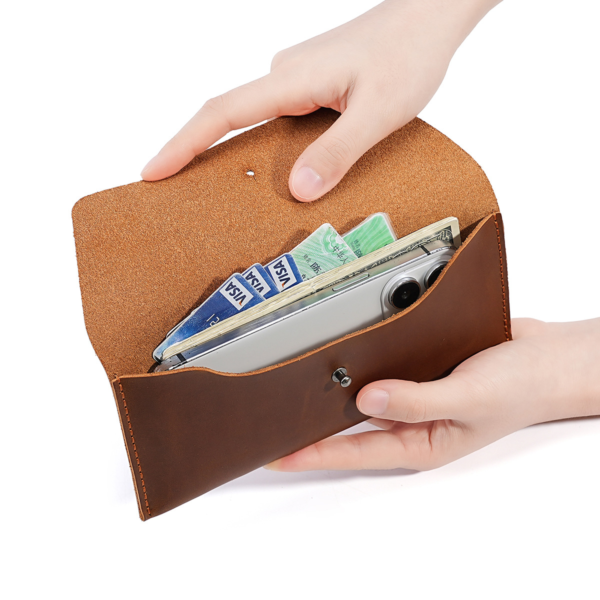 Envelope Wallet Genuine Leathe - Vintage Fashion Brand Names review and price