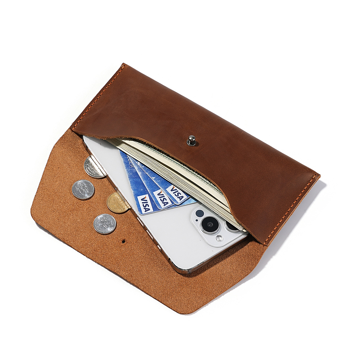 Envelope Wallet Genuine Leathe - Vintage Fashion Brand Names review and price