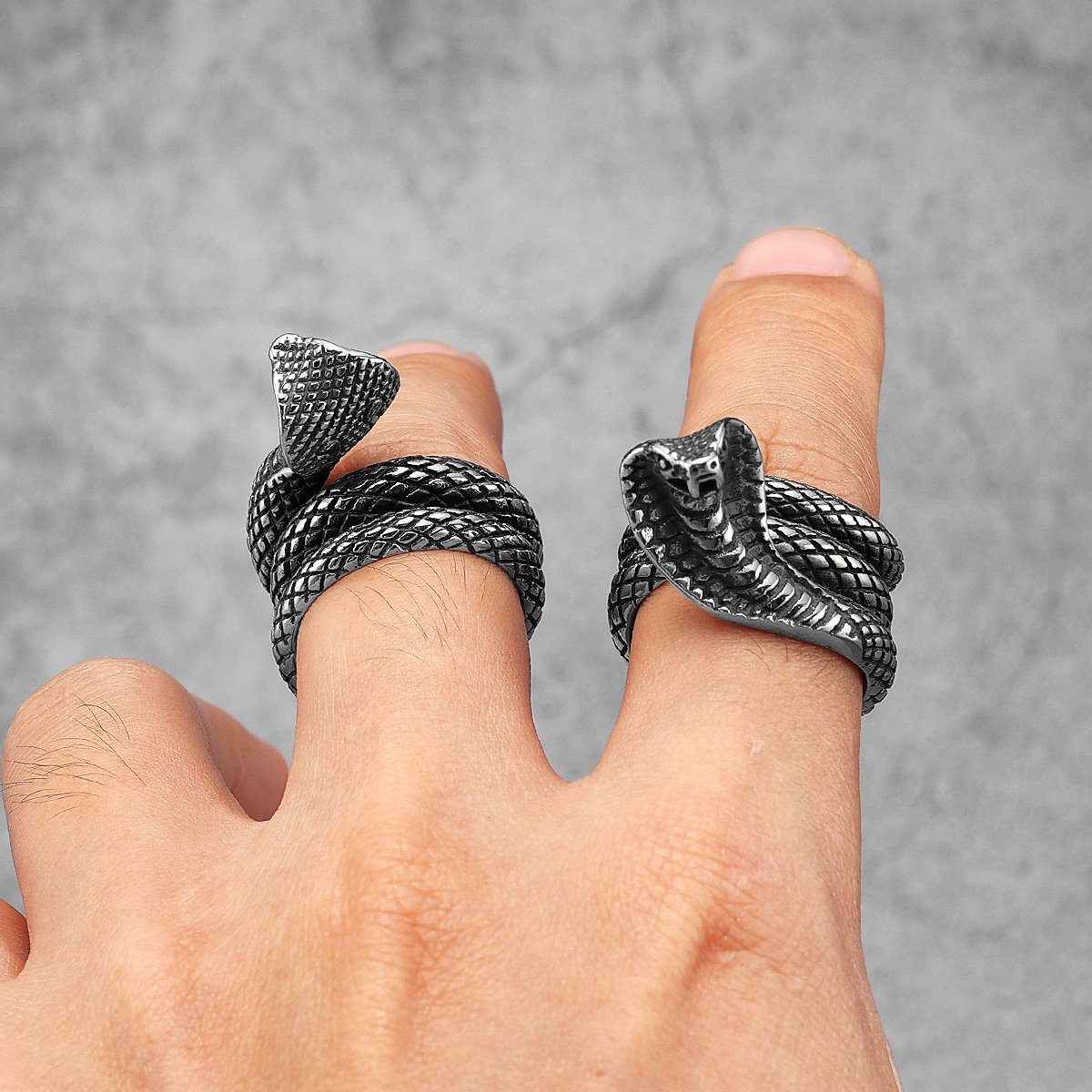 Snake Cobra Animal Men Rings S - Vintage Fashion Stuff review and price