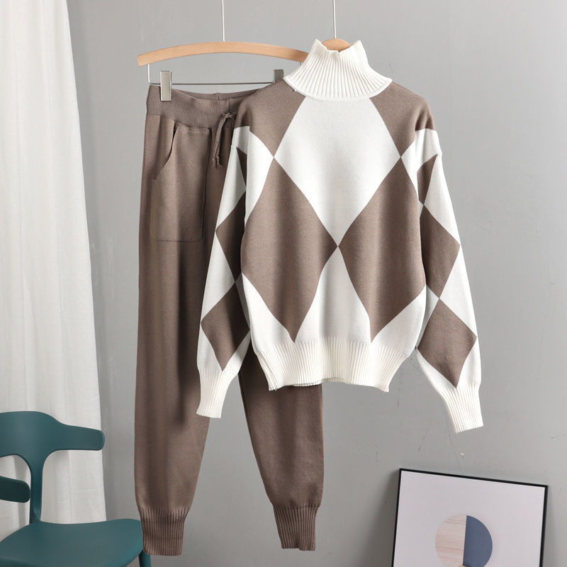Fall Winter Warm Knit 2 Piece  - Turtleneck Knit 90S review and price