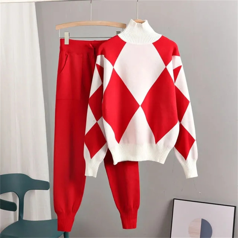 Fall Winter Warm Knit 2 Piece  - Turtleneck Knit 90S review and price