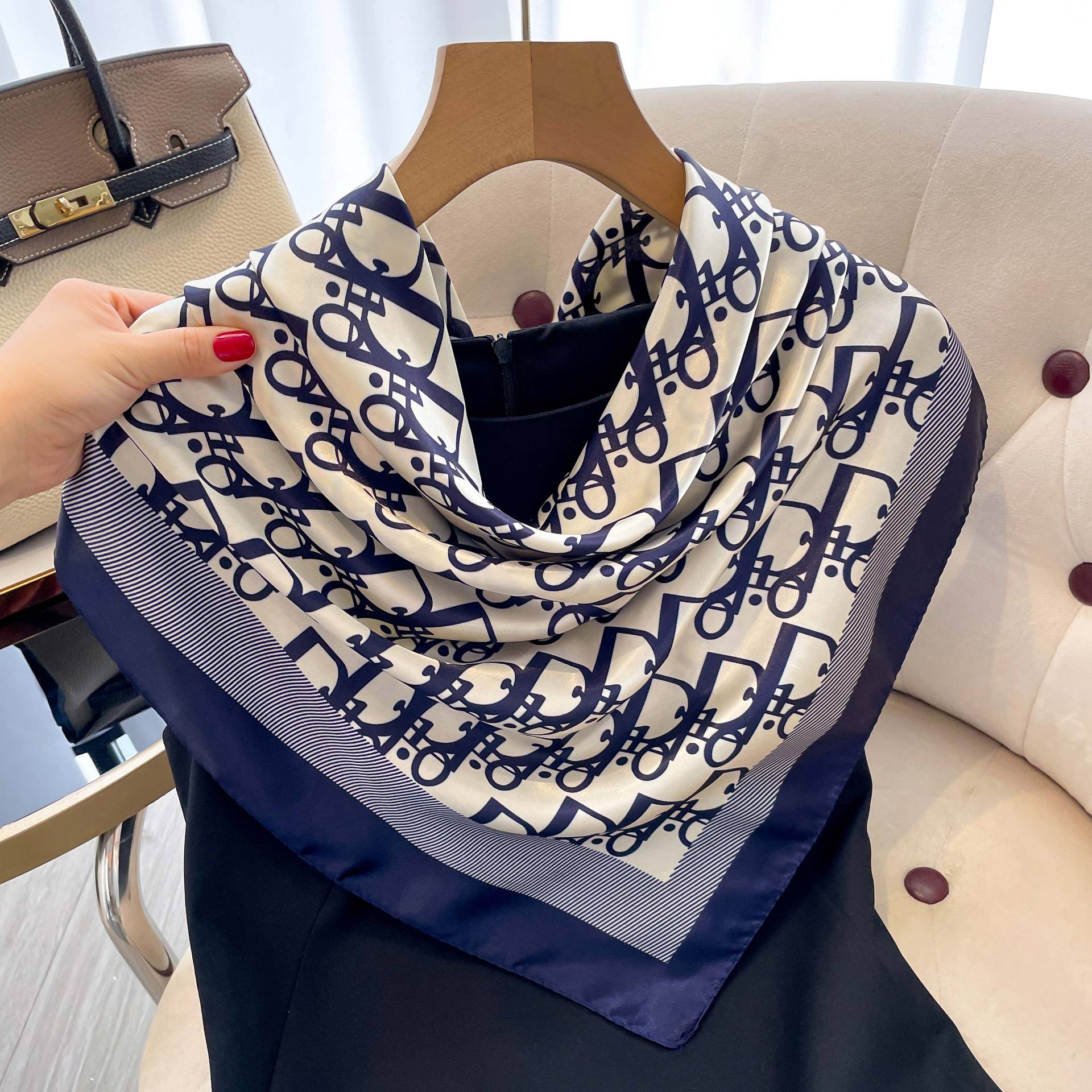 1 Pcs 90cm Ladies' Silk Scarf  - Vintage Fashion Hijab review and price