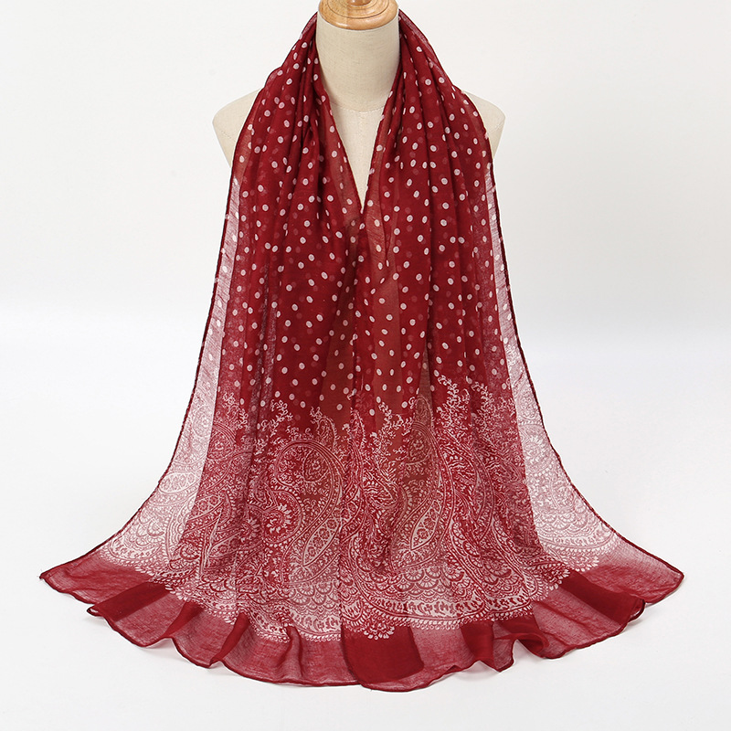 Vintage Gradient Polk Dot Cott - Vintage Fashion Hijab review and price