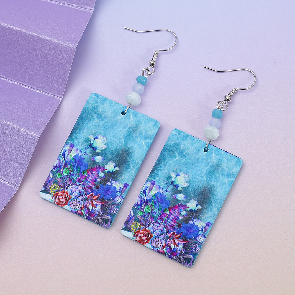 Fashion Blue Acrylic Colorful  - Vintage Fashion Illustrations review and price