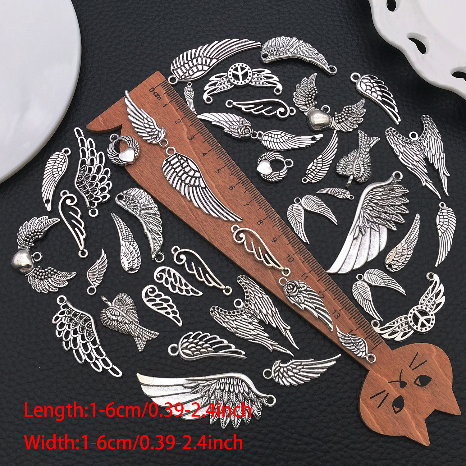Angel Wing Charms, New 22/42 P - Vintage Fashion Words review and price