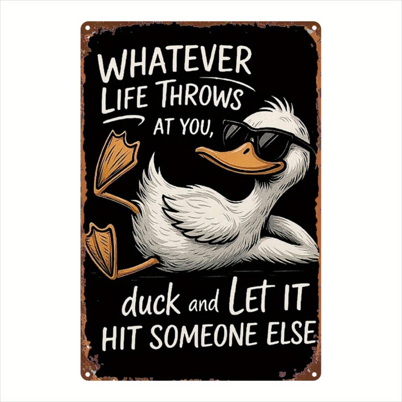 2D Flat, 1pc Funny Duck Metal  - Vintage Fashion Art review and price