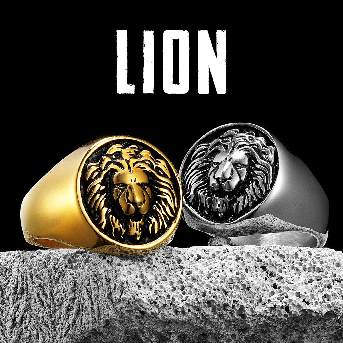 Luxury Lion King Animal Men Ri - Vintage Fashion Stuff review and price