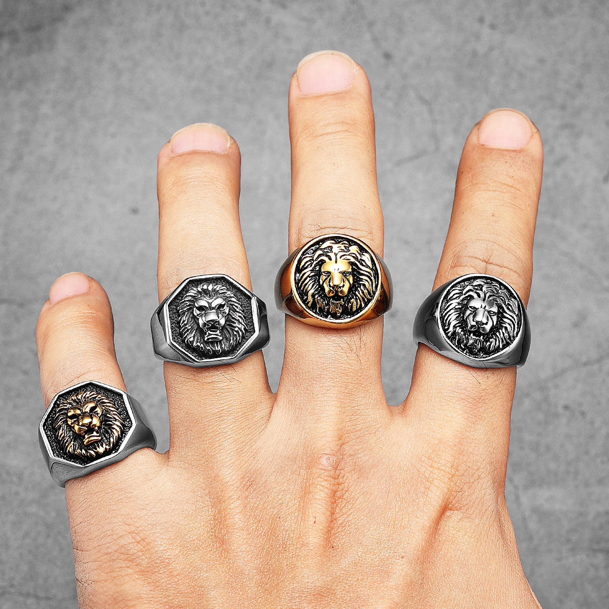 Luxury Lion King Animal Men Ri - Vintage Fashion Stuff review and price