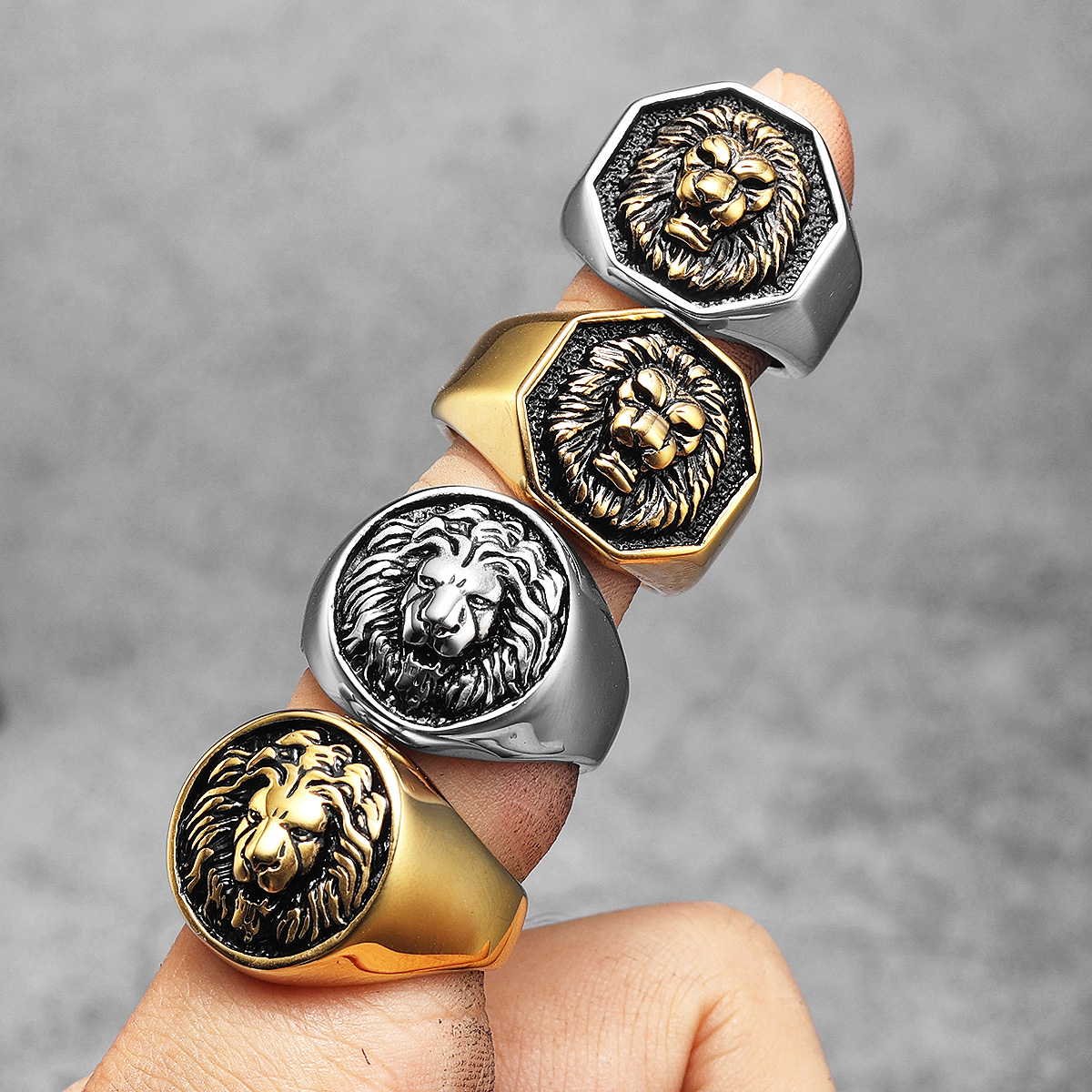 Luxury Lion King Animal Men Ri - Vintage Fashion Stuff review and price