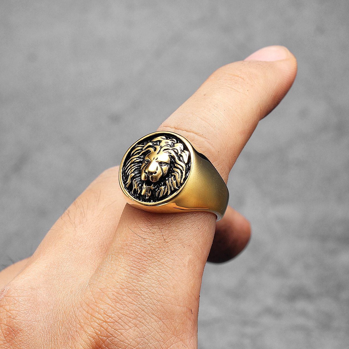 Luxury Lion King Animal Men Ri - Vintage Fashion Stuff review and price
